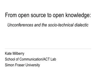 From open source to open knowledge: