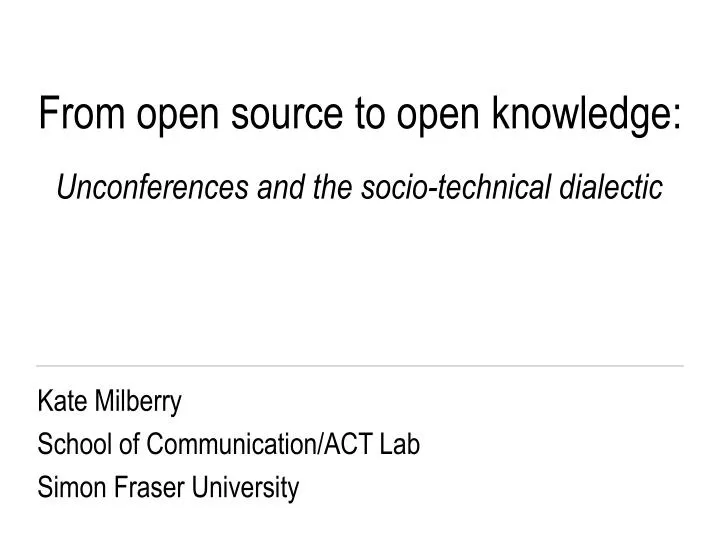 from open source to open knowledge