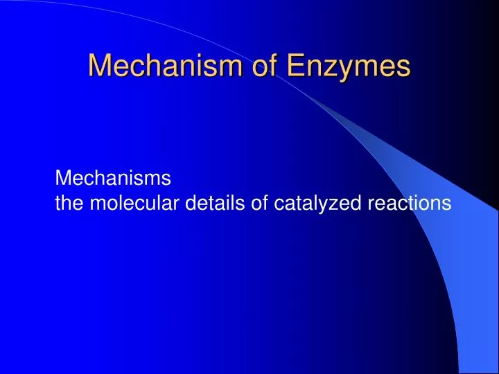 mechanism of enzymes