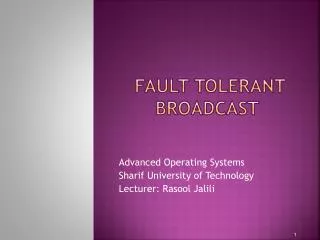 fault tolerant broadcast