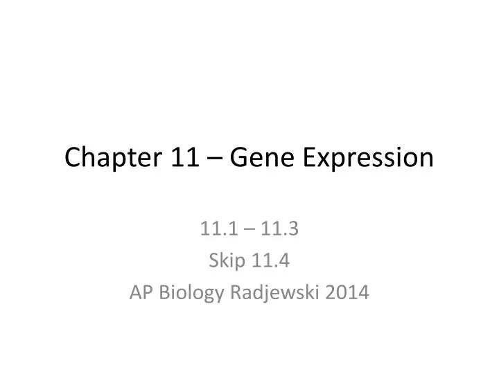 chapter 11 gene expression