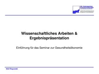 wissenschaftliches arbeiten ergebnispr sentation