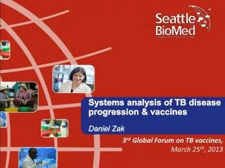 Systems analysis of TB disease progression &amp; vaccines Daniel Zak