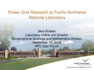 Power Grid Research at Pacific Northwest National Laboratory