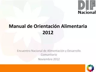 manual de orientaci n alimentaria 2012