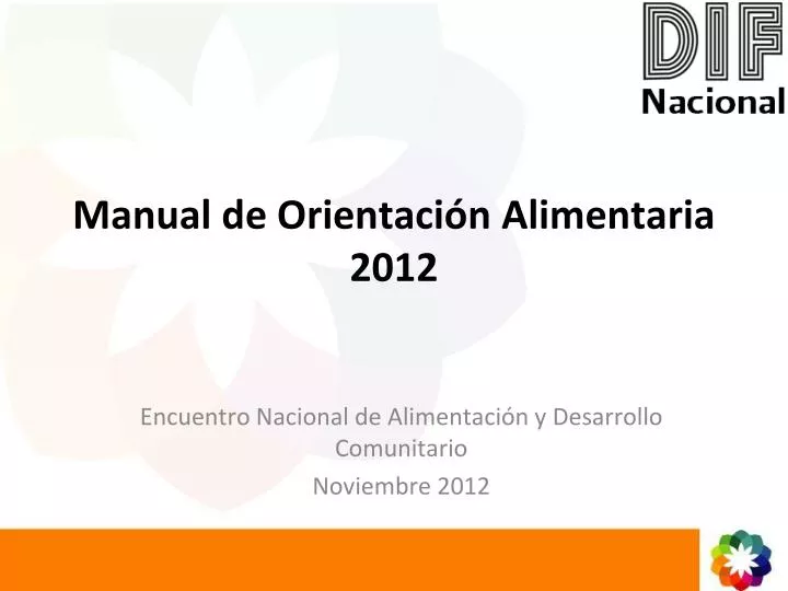 manual de orientaci n alimentaria 2012