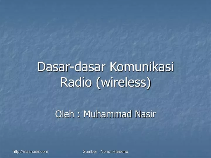dasar dasar komunikasi radio wireless