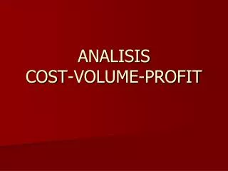 analisis cost volume profit