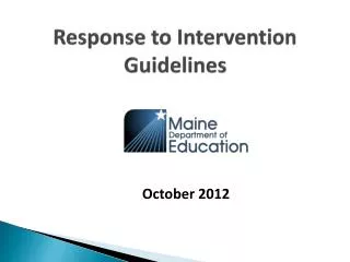 Response to Intervention Guidelines