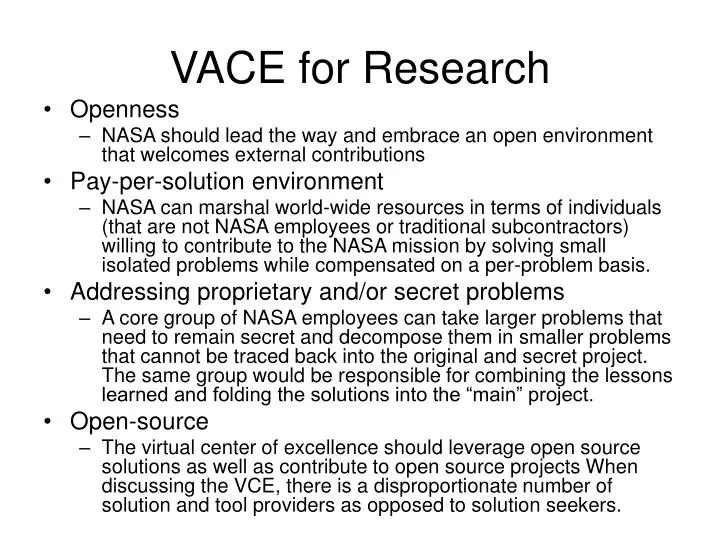vace for research