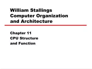 William Stallings Computer Organization and Architecture