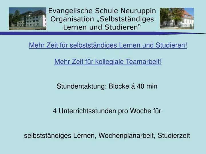 evangelische schule neuruppin organisation selbstst ndiges lernen und studieren