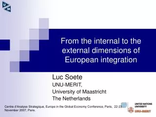 From the internal to the external dimensions of European integration