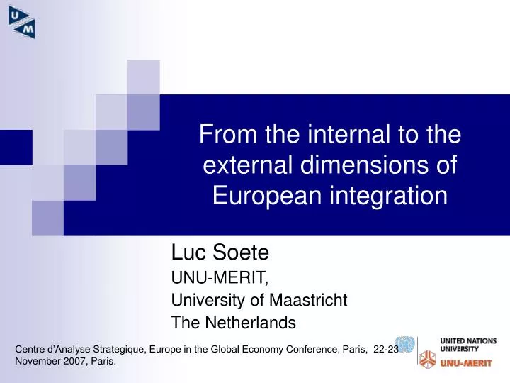 from the internal to the external dimensions of european integration
