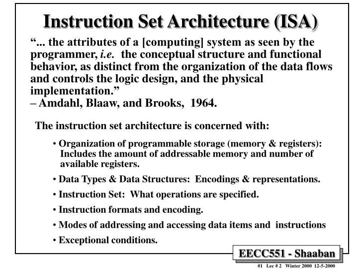 instruction set architecture isa