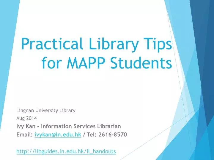 practical library tips for mapp students