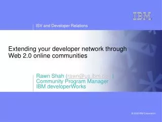 Extending your developer network through Web 2.0 online communities