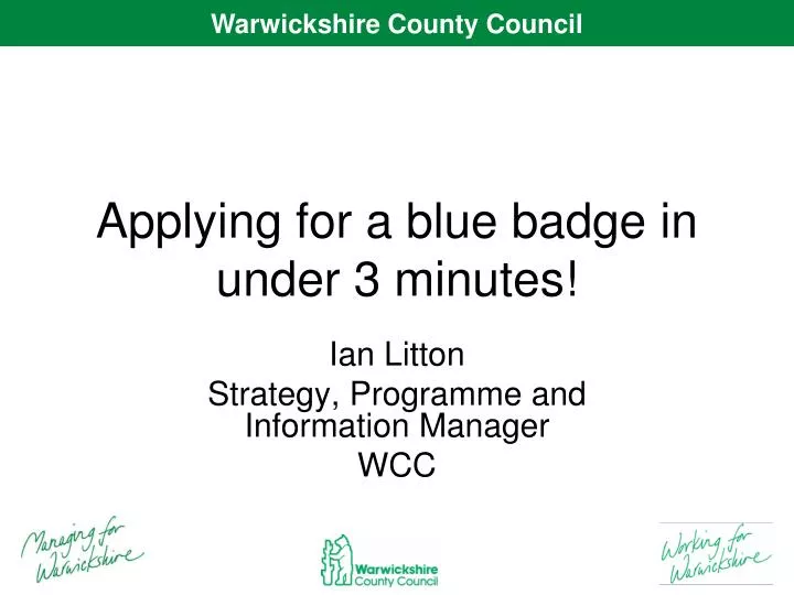 applying for a blue badge in under 3 minutes