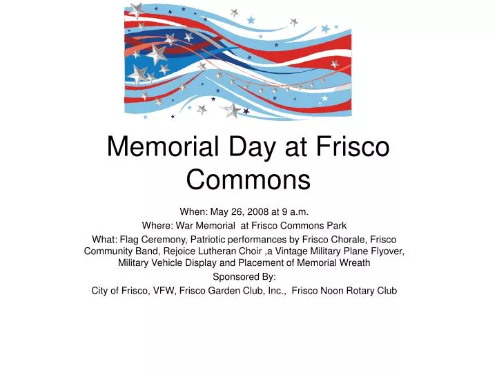 memorial day at frisco commons
