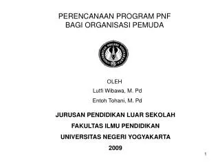perencanaan program pnf bagi organisasi pemuda