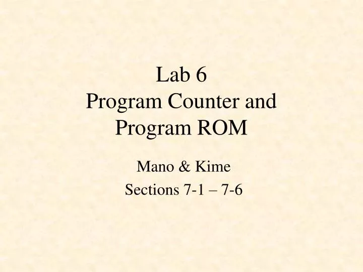 lab 6 program counter and program rom