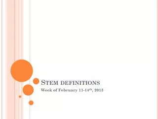 Stem definitions