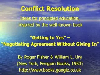 Conflict Resolution