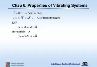 Chap 6. Properties of Vibrating Systems