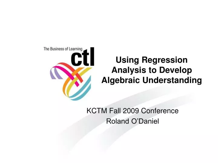 using regression analysis to develop algebraic understanding