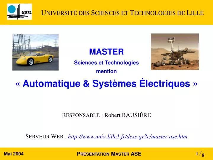 master sciences et technologies mention automatique syst mes lectriques