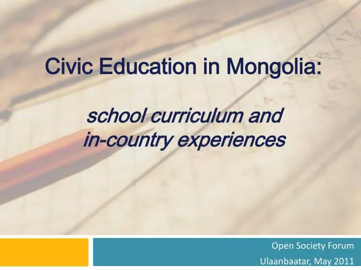 civic education in mongolia school curriculum and in country experiences