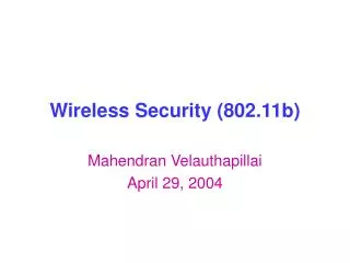 Wireless Security (802.11b)