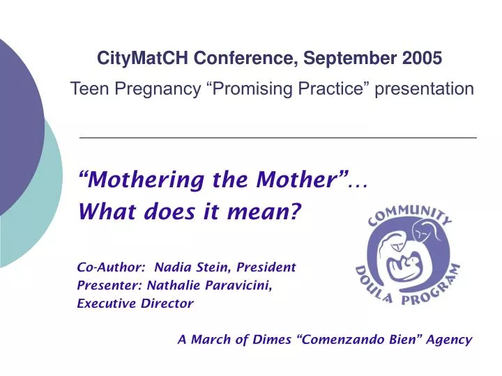 citymatch conference september 2005 teen pregnancy promising practice presentation