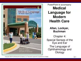 PowerPoint to accompany Medical Language for Modern Health Care Allan, Lockyer, Buchman