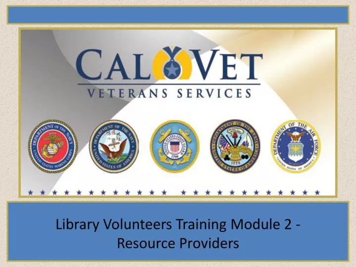 library volunteers training module 2 resource providers