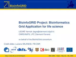 BioinfoGRID Project: Bioinformatics Grid Application for life science