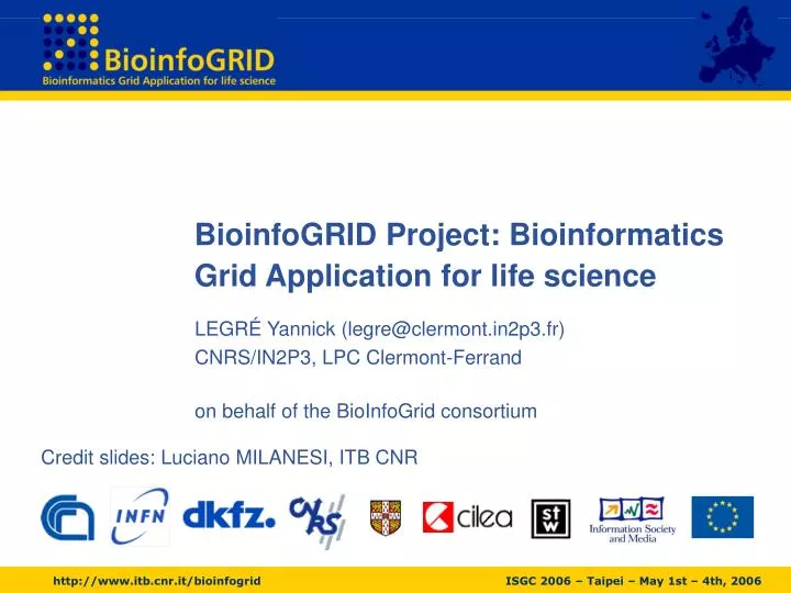 bioinfogrid project bioinformatics grid application for life science