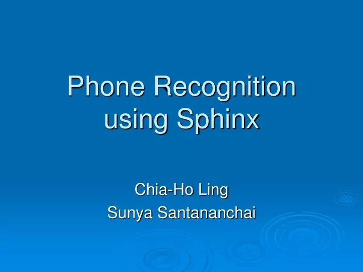 phone recognition using sphinx