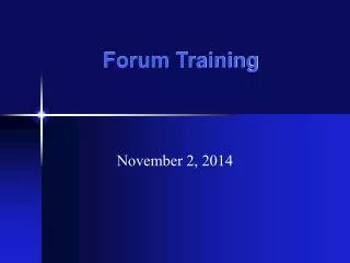 Forum Training