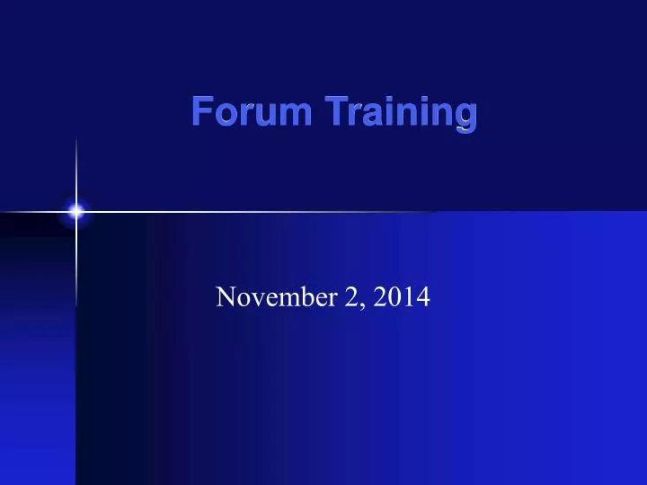 forum training