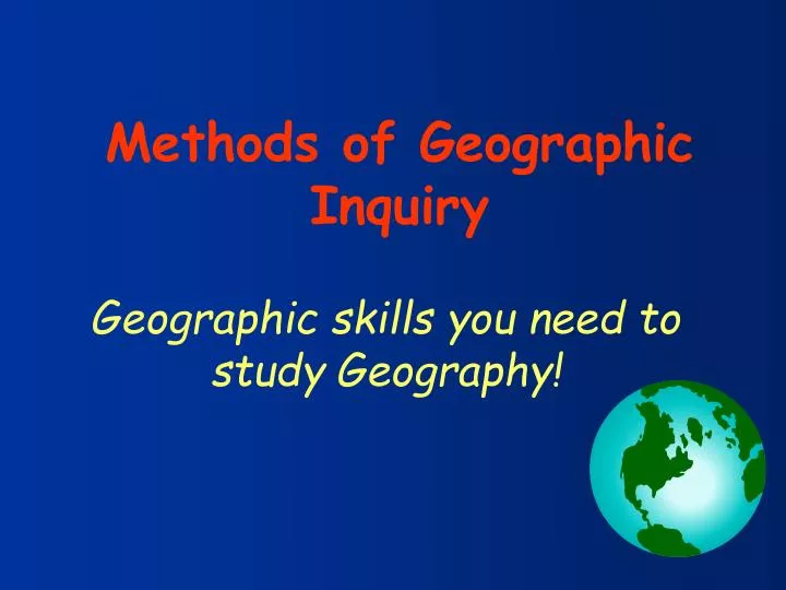 geographic skills you need to study geography
