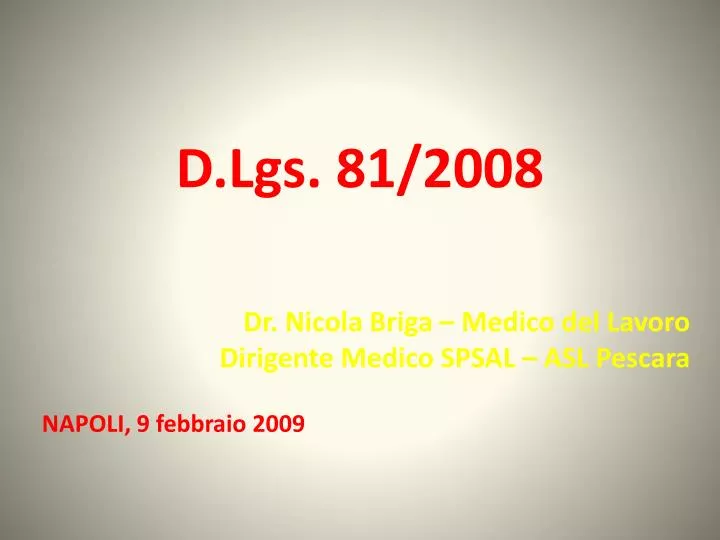 d lgs 81 2008