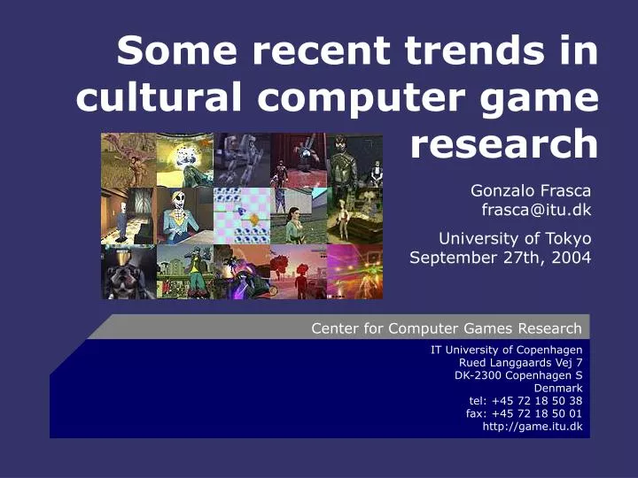 some recent trends in cultural computer game research