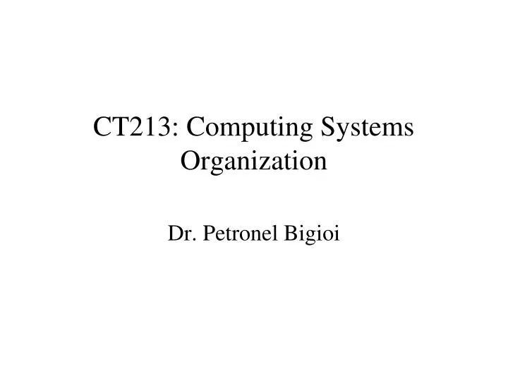 ct213 computing systems organization