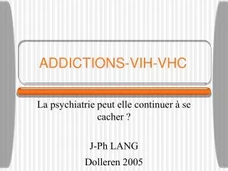 addictions vih vhc