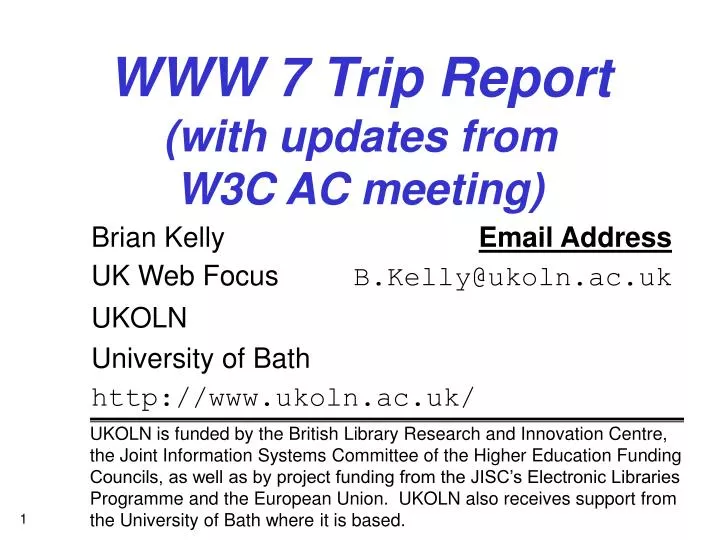 www 7 trip report with updates from w3c ac meeting