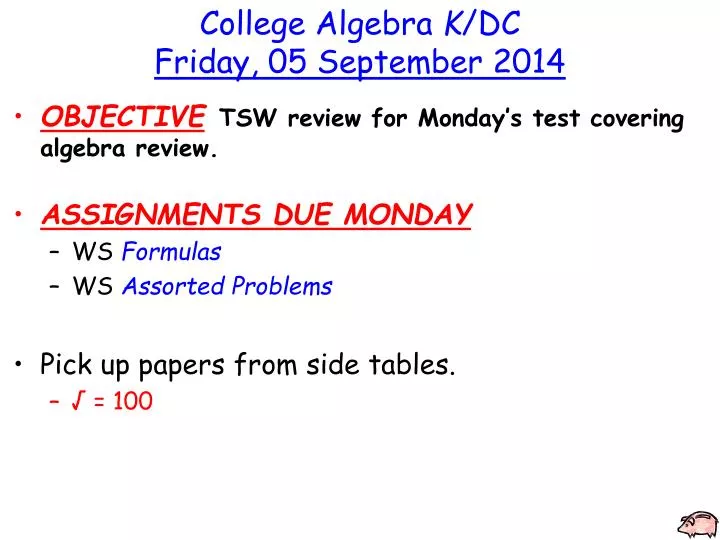 college algebra k dc friday 05 september 2014