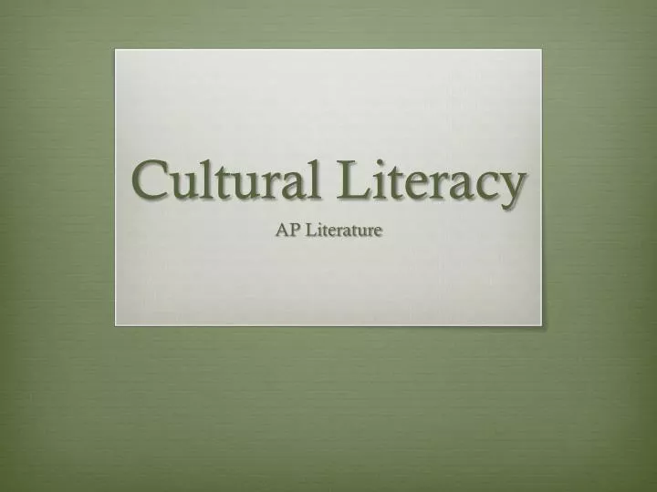 cultural literacy