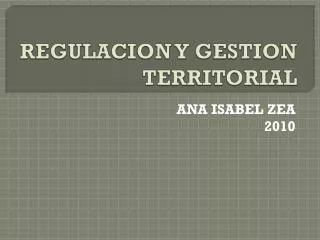 regulacion y gestion territorial