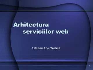 arhitectura serviciilor web